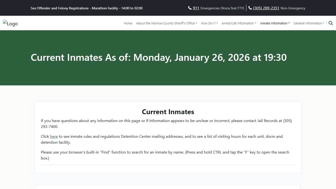 M.C.S.O - Current Inmates
